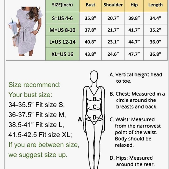 NWT Summer dress ( Color: A-navy green and white) - Picture 7 of 8